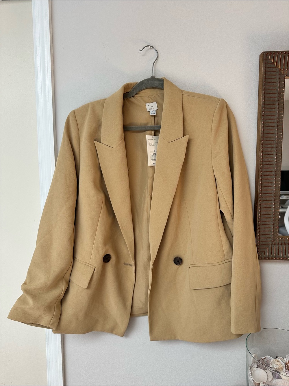 a new day Classic Camel Double-Button Blazer
